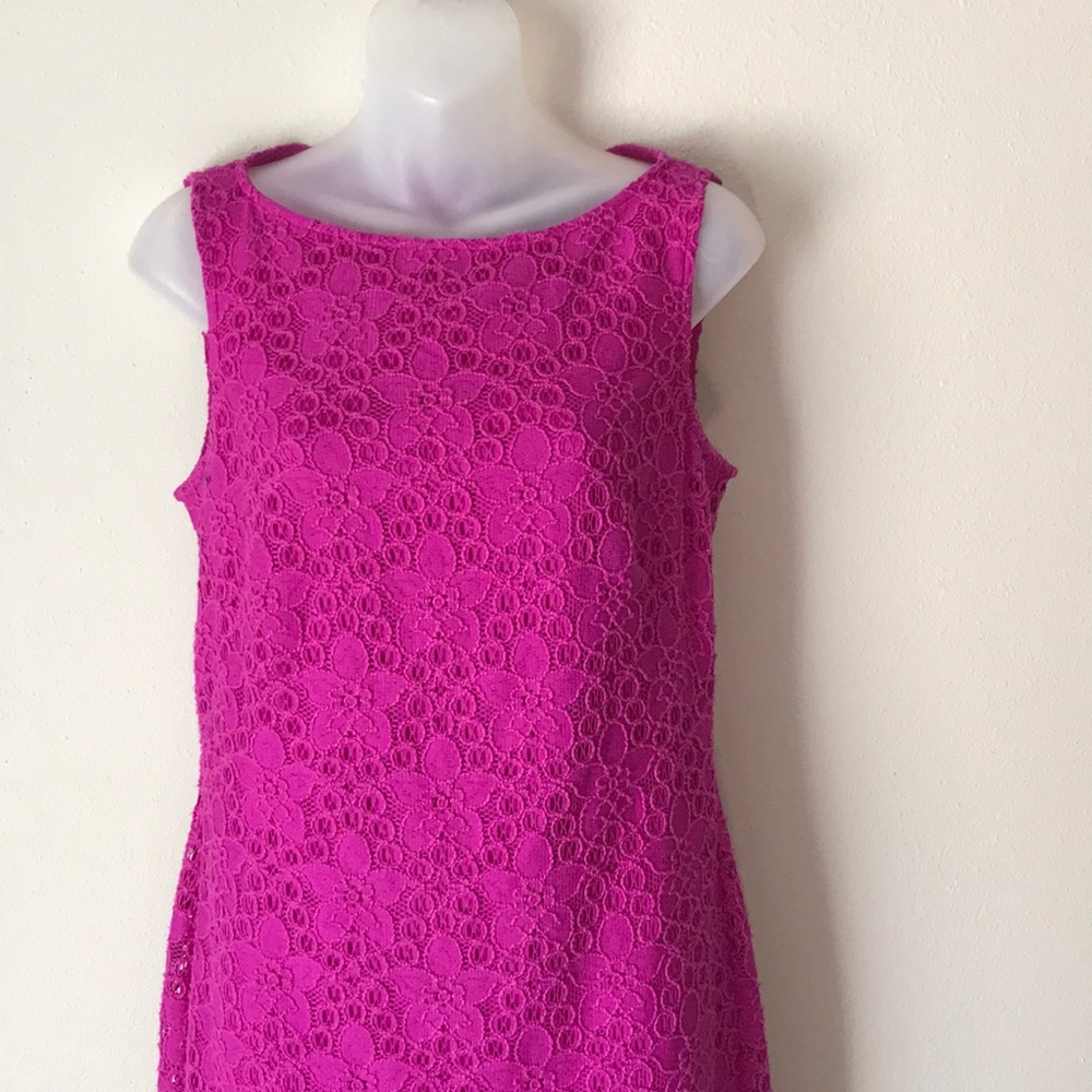 Pink chunky lace dress